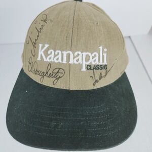Vintage Autographed Golf Kaanapali Hawaii Snapback Hat Cap Maui Beach USA 90s